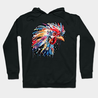 Rooster Chicken Animal World Countryside Farm Land Abstract Hoodie